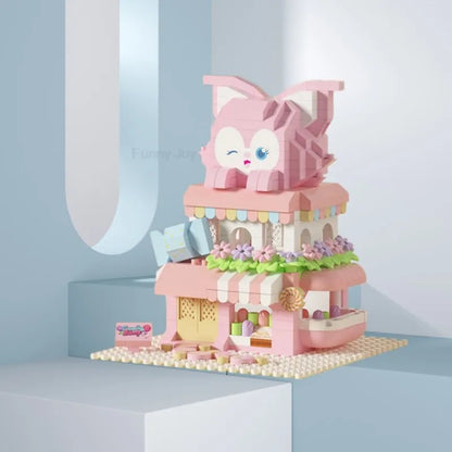 Cartoon Anime Hello Kitty Blocks Kuromi My Melody Cinnamoroll Mouse Building Blocks Doll Toy Kids Birthday Gift