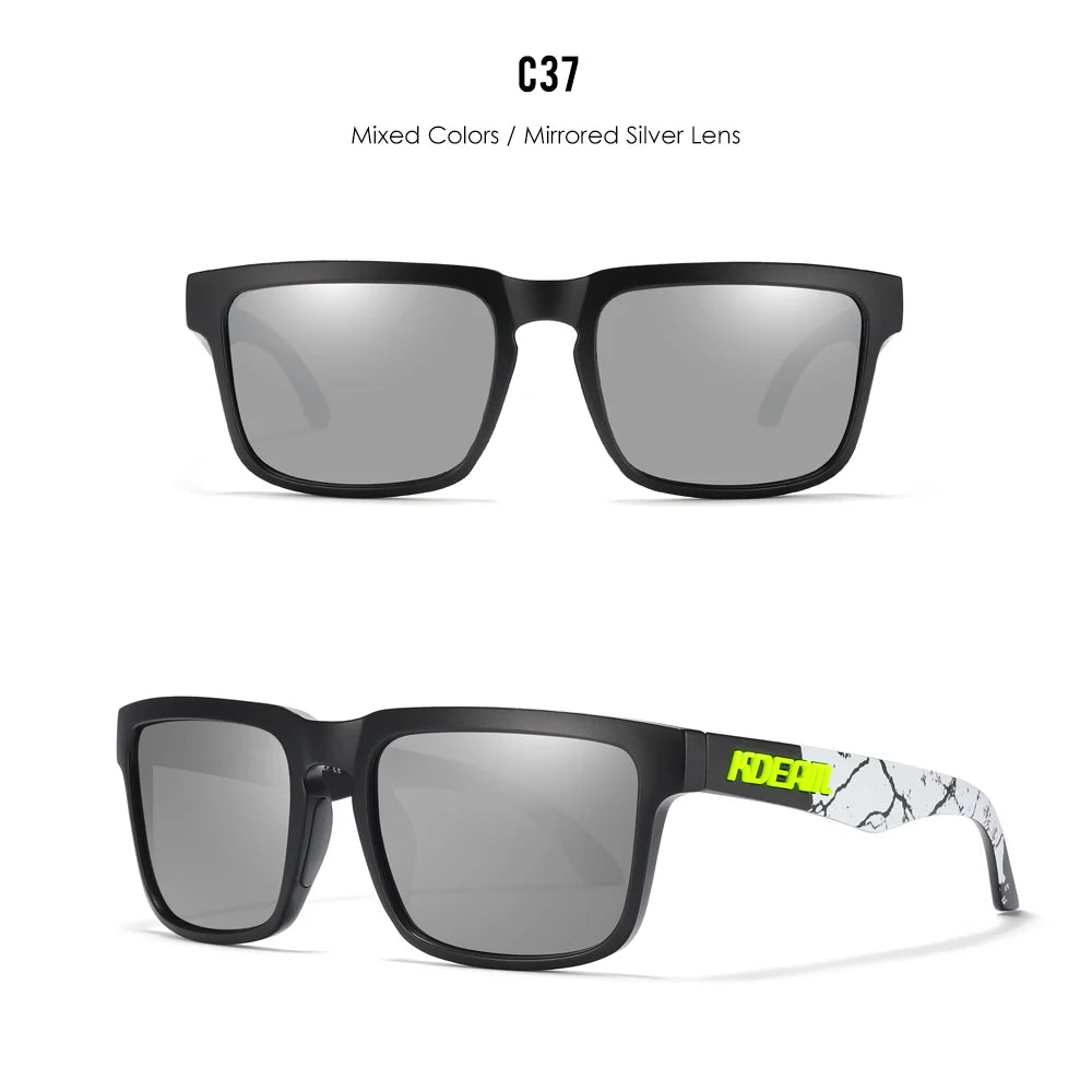 KDEAM Men's Polarized Sunglasses Square Casual Outdoors Sun Glasses Women Unisex Sunglass For Couple With Zipper Case