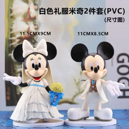 2 pcs/set Disney Action Figures Toys Mickey  Minne Model Toy  Wedding Doll gift