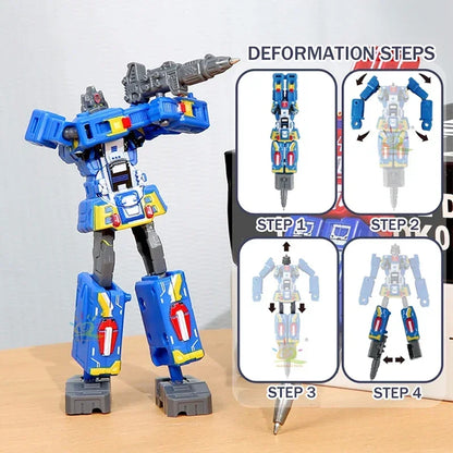 2IN1 Transformation Robot Toy Deformable Ballpoint Pen Rotary Joint Robot Deformation Action Figure Model Toys Deformed Robot