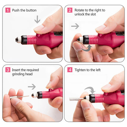 LULAA Portable Professional Electric Nail Drill Machine Manicure Tools Pedicure Drill Set Family Nail File Nail Drill Equipment