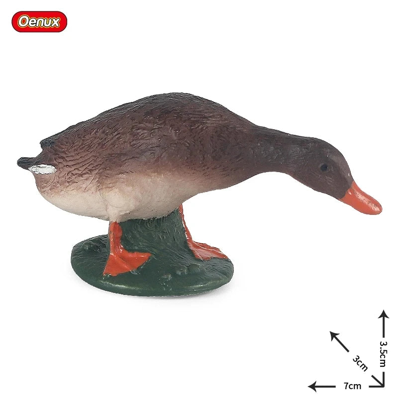 Oenux Poultry Model Simulation Goose Swan Gaggle Duck Flock Action Figures Farm Animals Figurine Miniature Education Kids Toy
