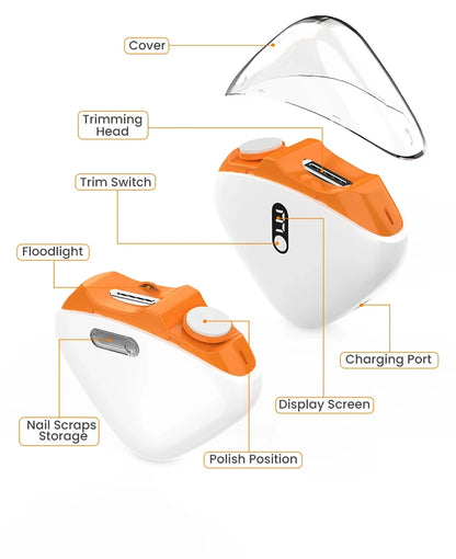 Automatic Electric Nail Trimmer & Polisher with LED Light - Safe Nail Care for Adults & Babies