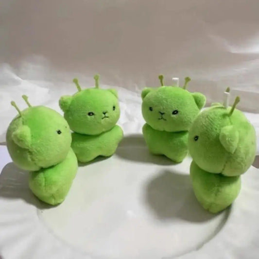 Alien Cat Plush Toy Cartoon Stuffed Animal Keychain Accessories Creative Ugly Cute Backpacks Pendant Party Gift