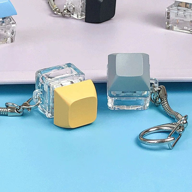 Decompression Keychain Mechanical Keyboard Button Keyring Fingertip Key Cap Pendant Antistress Toy