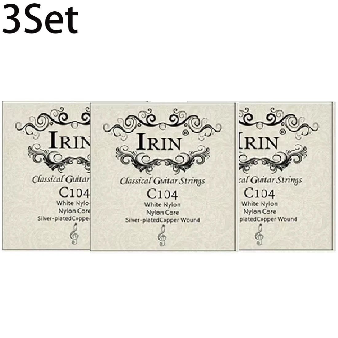 6 Pcs Strings Classical Guitar Strings Black Clear Nylon Guitarra Strings Sliver Plated Copper Wound String Guitar Accessories
