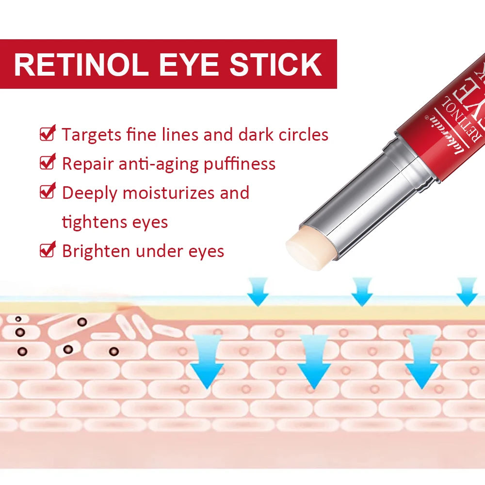 Lakerain Retinol Eye Cream Stick Moisturizing, firming Removing Eye Bags Lightening Lines And Smoothing Dark Circles Eye Cream
