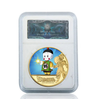 Dragon Ball Gold Plated Gold Coin Son Goku Vegeta Commemorative Coins Children Classic Anime Peripherals Collection Toy Souvenir