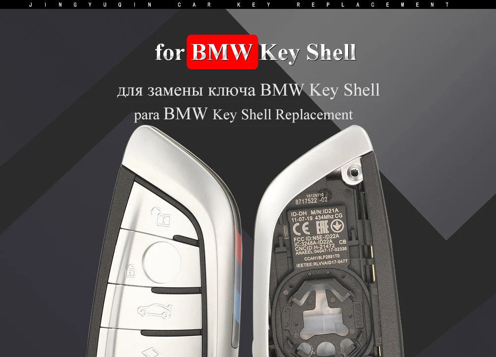 jingyuqin Car Remote Key Shell for BMW 3 5 6 8 X3 X4 X5 X7 G Series G21 G20 G31 G30 Auto Keyless FOB Case Housing Replacement 4B