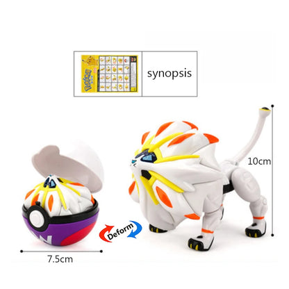 High Quality Pokemon Ball Deformation Toy Pikachu Mewtwo Gyarados Pocket Monster Pokeball Pokemon Action Figure Children Toy Gif