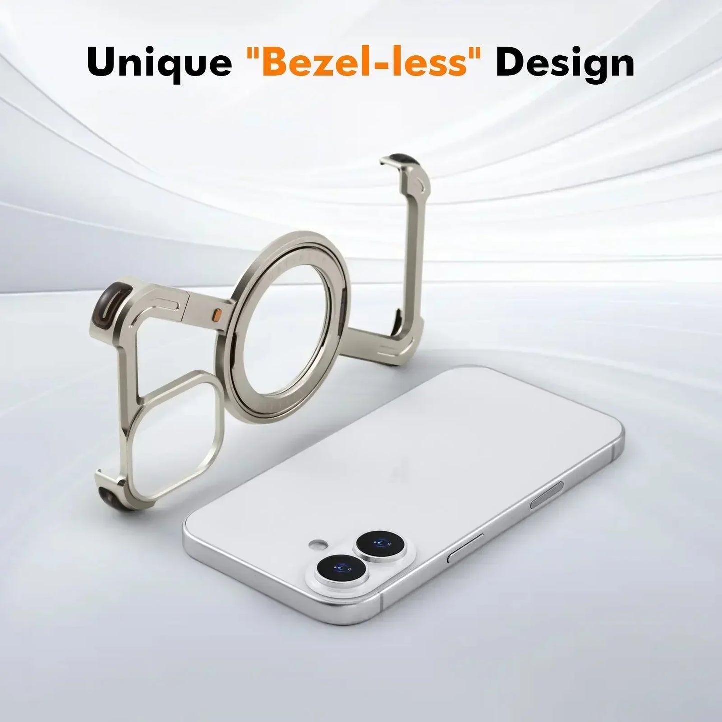 Oatsbasf Z Shape Phone Case for iPhone 16 15 14 Pro Max with Stand 360°Rotatable Magsafe Minimalist Frameless Protective Cover