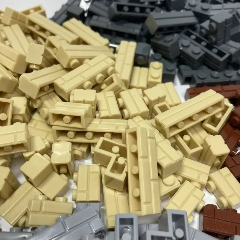 100/120Pcs MOC Building Block Simulation City Wall Brick Building Block Model Building Accessories Castle Construction Toys