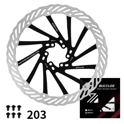 BUCKLOS Ultralight MTB Bike Hydraulic Disc Brake Rotor 160/180/203mm Mountain Road Racing Bicycle Brake Disc with 6 Free Bolts