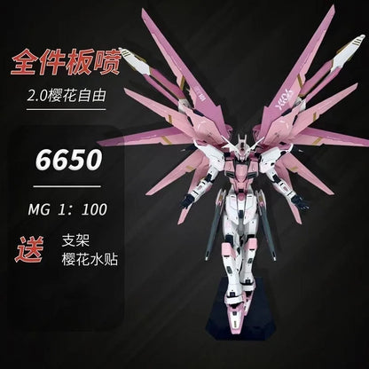 Mg Cherry Blossom Freedom 2.0 Magic Change 1/100 With Cherry Blossom Water Stickers Model Action Figures Toys Collectibles Gifts