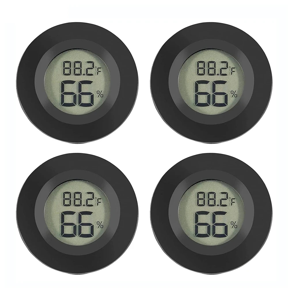 2/4 Pcs Mini Hygrometer Thermometer Fahrenheit or Celsius Meter Digital LCD Monitor Indoor Room Round Humidity Temperature Gauge