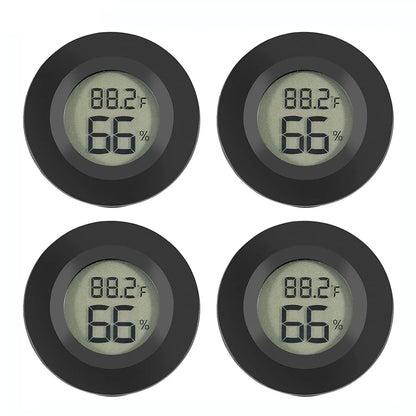 2/4 Pcs Mini Hygrometer Thermometer Fahrenheit or Celsius Meter Digital LCD Monitor Indoor Room Round Humidity Temperature Gauge