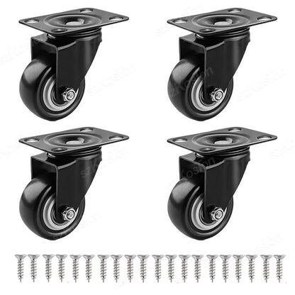 4pcs/lot Furniture Casters Wheels PP Fixed Swivel Caster Roller Wheel For Heavy Duty Platform Trolley Chair Household Accessory
