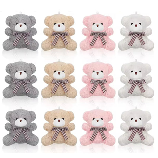 12pcs Bear Baby Shower Favors For Guest Mini Toy Bear Keychains Thank You Tags Organza Bag Baby Shower Gifts Birthday Parties