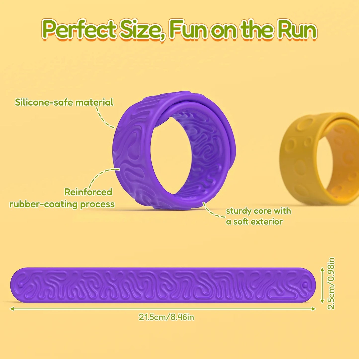 6Pcs Silicone Sensory Fidget Toys  Textured Slap Bracelets For Autism  Special Needs  Calming Stress Relief Fidgets For Kids