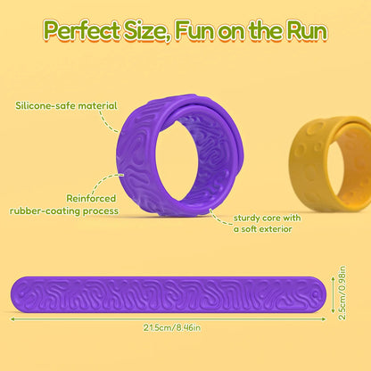 6Pcs Silicone Sensory Fidget Toys  Textured Slap Bracelets For Autism  Special Needs  Calming Stress Relief Fidgets For Kids