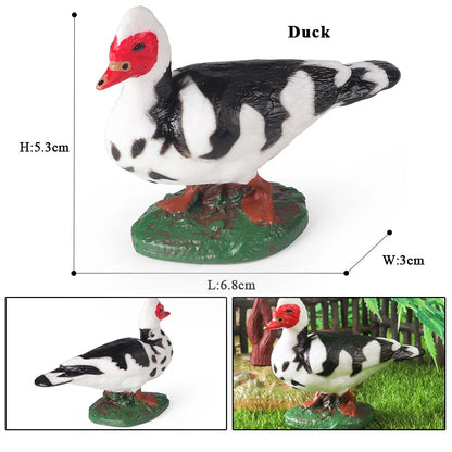 Oenux Poultry Model Simulation Goose Swan Gaggle Duck Flock Action Figures Farm Animals Figurine Miniature Education Kids Toy