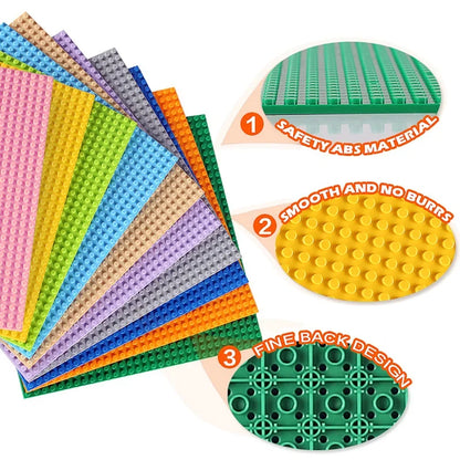 Classic Base Plates Plastic Bricks Double-sided 16*32 32X32 Dots City Blocks Baseplate DIY Parts Board Toys Kids Gift
