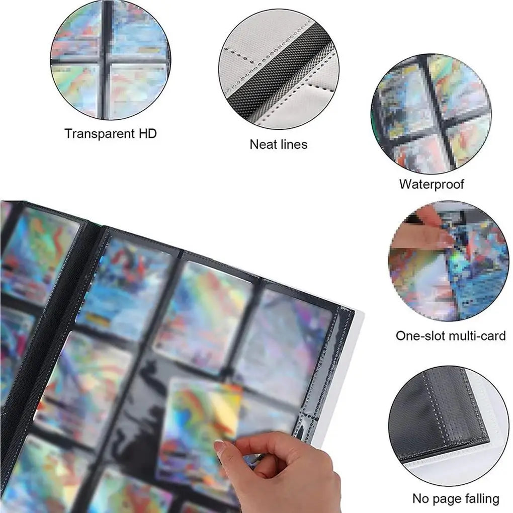 Collectible Card Binder Album 360 Card Holder 9 Pocket Trading Card Album Large-capacity Card Binder Notebook for Birthday