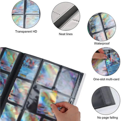 Collectible Card Binder Album 360 Card Holder 9 Pocket Trading Card Album Large-capacity Card Binder Notebook for Birthday