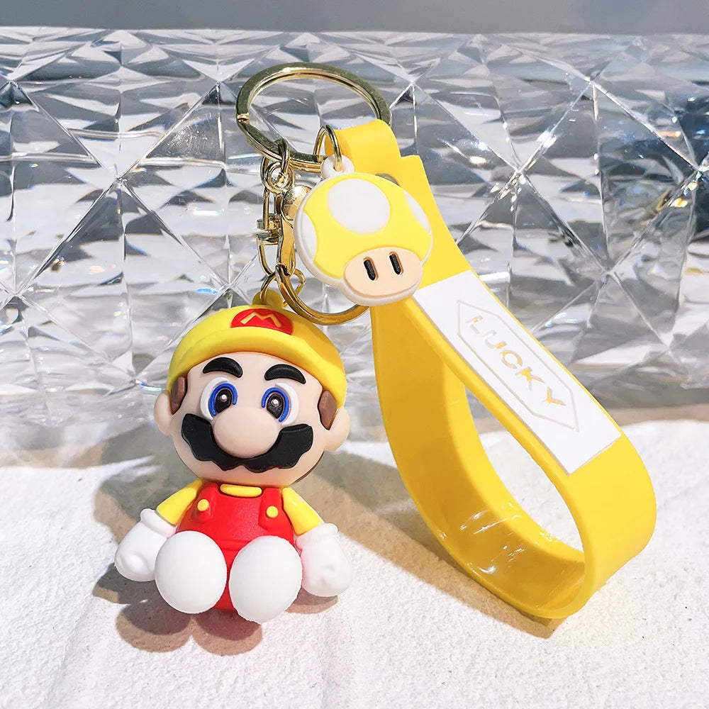 19 Styles Anime Keychain Mario Bros Luigi Toad Bowser Action Figure Model PVC Cartoon Bag Doll Pendant Toys Gift
