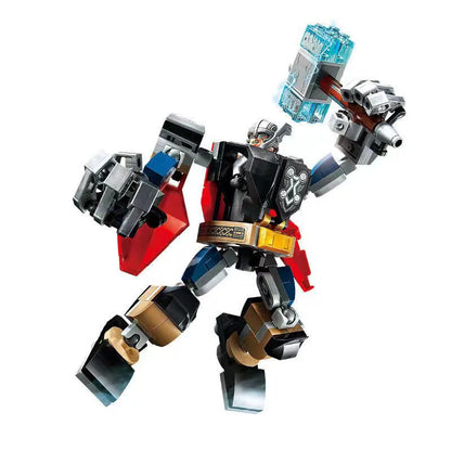 76270 76302 Superhero Bricks Avengers Thor Iron Man Thanos Assemble Compatible Action Figure Toy Building Blocks Model Ornament