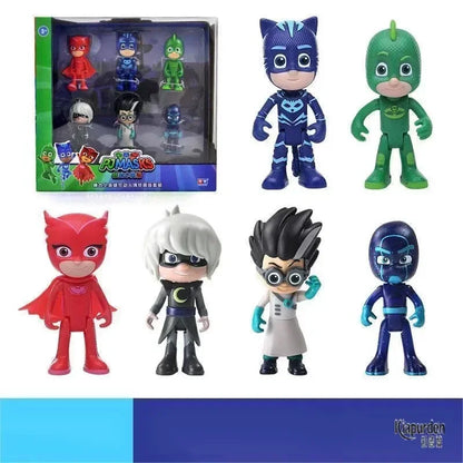 PJ Mask Toy Set Anime Figure Action Figure Catboy Owlette Style PVC Statue Collection Model Kid Doll Presents for The Children