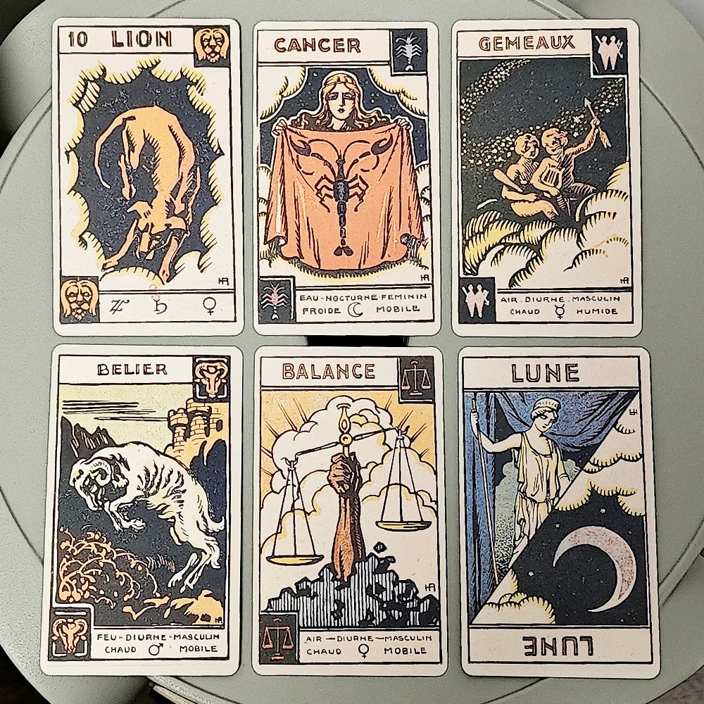 Astrological Zodiac Tarot Card Deck, "Le Tarot Astologique" Tarot Card 48 Pcs Oracle Cards 10.3*6cm