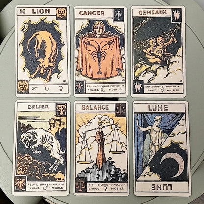 Astrological Zodiac Tarot Card Deck, "Le Tarot Astologique" Tarot Card 48 Pcs Oracle Cards 10.3*6cm
