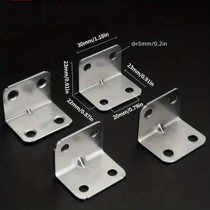 20pcs Angle Iron Board Table, Chair, Cabinet, Wardrobe, Fixed Connector, 90-degree Angle Iron Plate Bracket