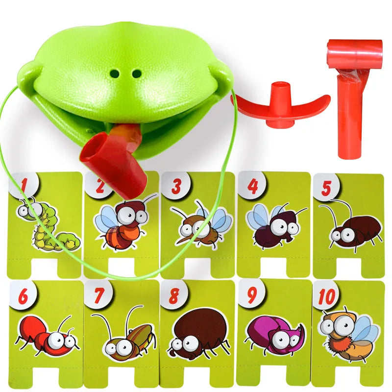 Frog Lizard Mask Wagging Tongue Lick Cards Board Games for Children Family Party Toys Antistress Funny Desktop Puzzle Game Toys