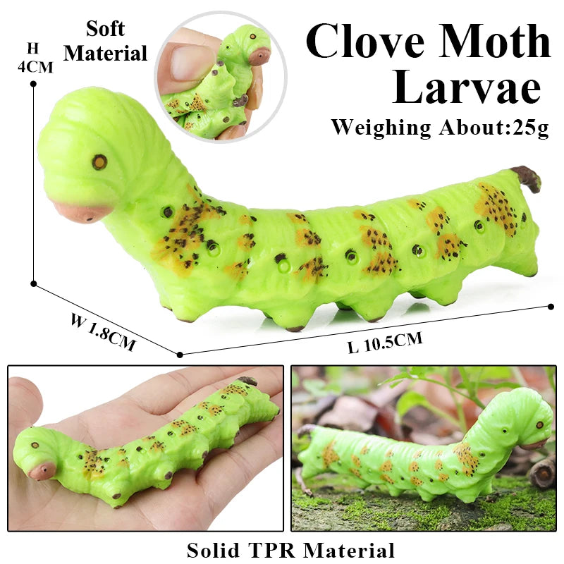 Oenux Soft Wild Insect Animal Model Caterpillar Lizard Snake Chameleon Gekko Action Figures TPR Halloween Trick Toy Kid Gift