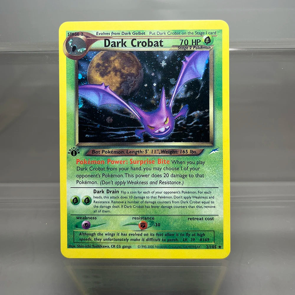 Neo Destiny Charizard PTCG Single Collection Card 1st Edition 1996 Tyranitar Gengar Card PKM Proxy Cards Toys Gifts