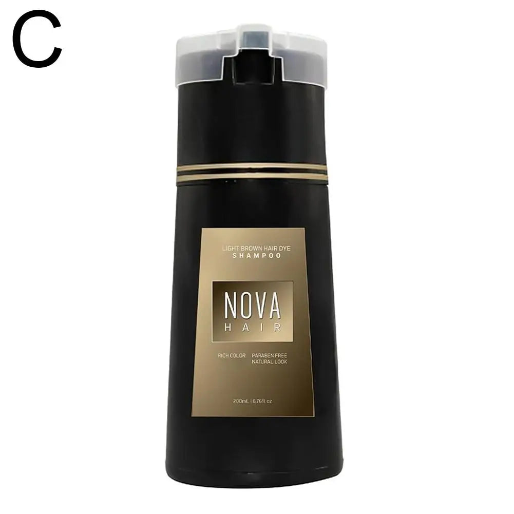 Nova Hair Dye Shampoo, Nova Hair Instant Dye Shampoo,Hair Dye Coloring  Shampoo For Gray Hair Long Lasting Nourish For Men Women