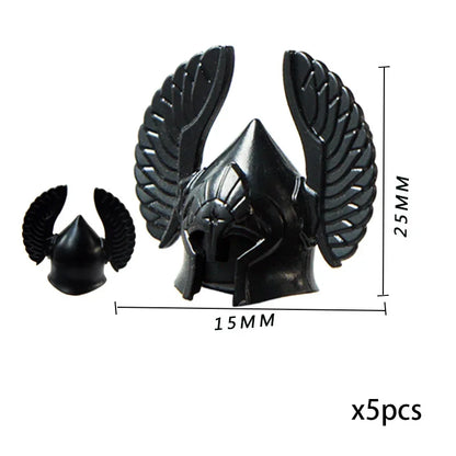 Viking Pirate Age Bullhorn Hat Medieval Knight Roman Warrior Soldier Helmet Action Figures Building Blocks Toys For Children