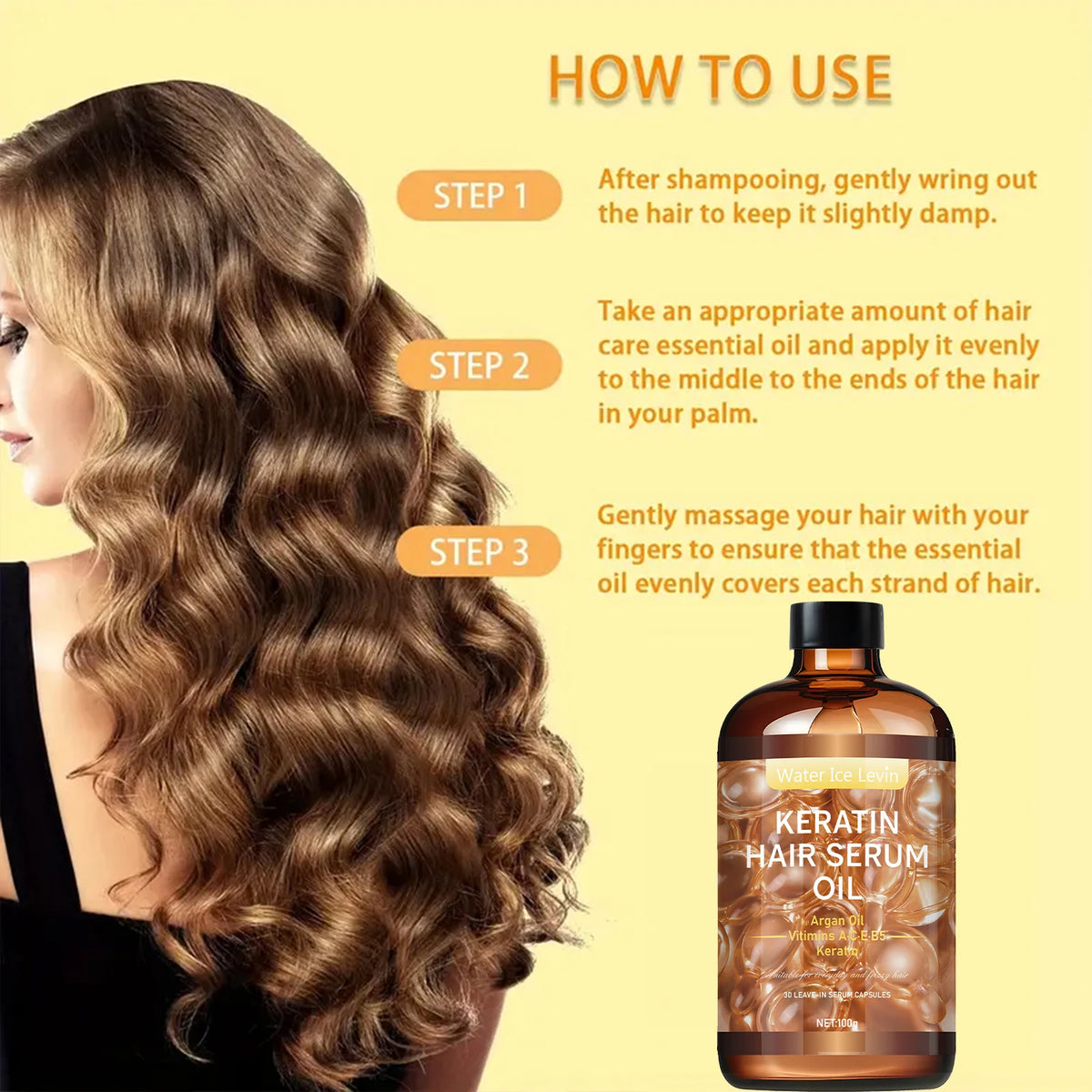 Hair Care Essential Oil, Repairs Hair Roots and Fills Cuticles and Pores, Deeply Nourishes and Locks in Moisture, Moisturizes Dry Hair