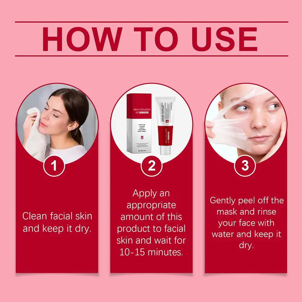 Collagen Wrapping Mask, Peel Off Facial Mask for elasticity, Hydrating, Glow, Korean Skin Care, Collagen Overnight Wrapping Mask