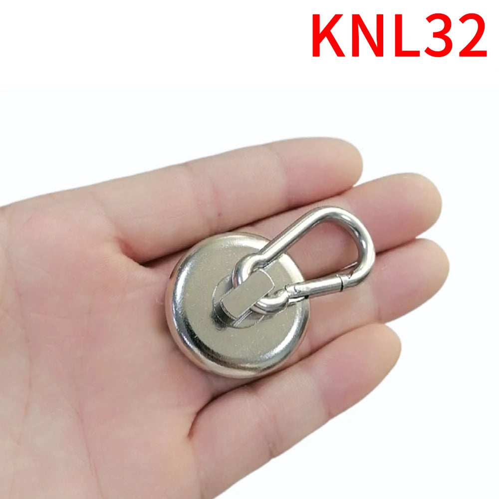 Magnetic Hooks Strong Heavy Duty Neodymium Hooks With Swivel Carabiner Hook For Refrigerator 1pcs Magnetic Materials
