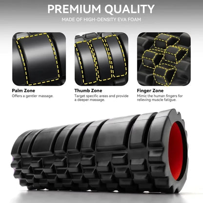 EVA Foam Yoga Roller Column, Deep Tissue Muscle Massage Stick for Back Waist Leg Fitness Pain Relief Training Tool