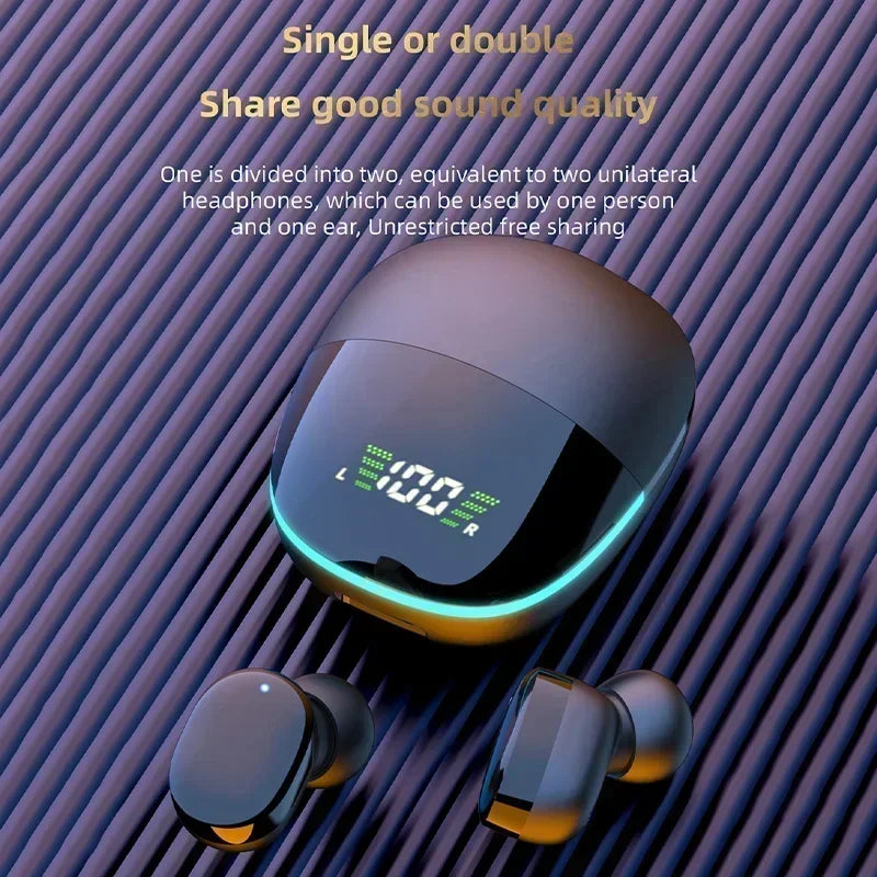 NEW TWS Fone Bluetooth Headphones with Mic LED Display Earbuds Wireless Bluetooth Headset Noise Cancelling Earphones