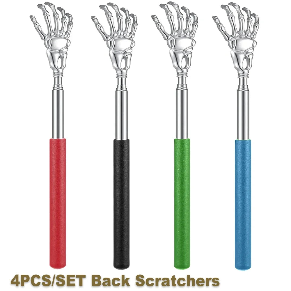 silvery Telescopic Back Scratcher,  Portable Extendable Stainless Steel  Scratchers for Men Women ，Mothers Gifts，Gifts For Men，G