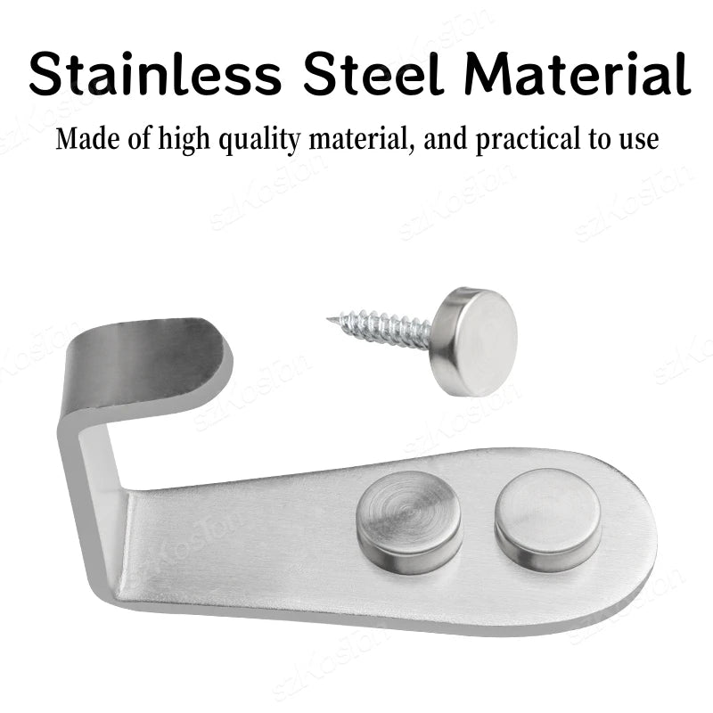 20/10 PCS Double Hole Hook Heavy Duty Stainless Steel Wall Hook Waterproof Hook Bathroom Hanging Towel Key Coat Bag