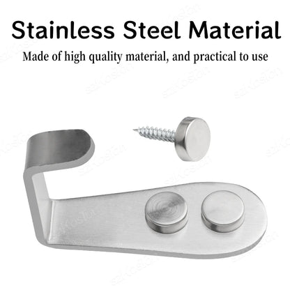 20/10 PCS Double Hole Hook Heavy Duty Stainless Steel Wall Hook Waterproof Hook Bathroom Hanging Towel Key Coat Bag