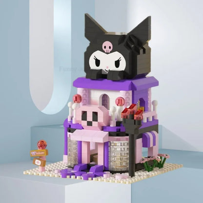 Cartoon Anime Hello Kitty Blocks Kuromi My Melody Cinnamoroll Mouse Building Blocks Doll Toy Kids Birthday Gift