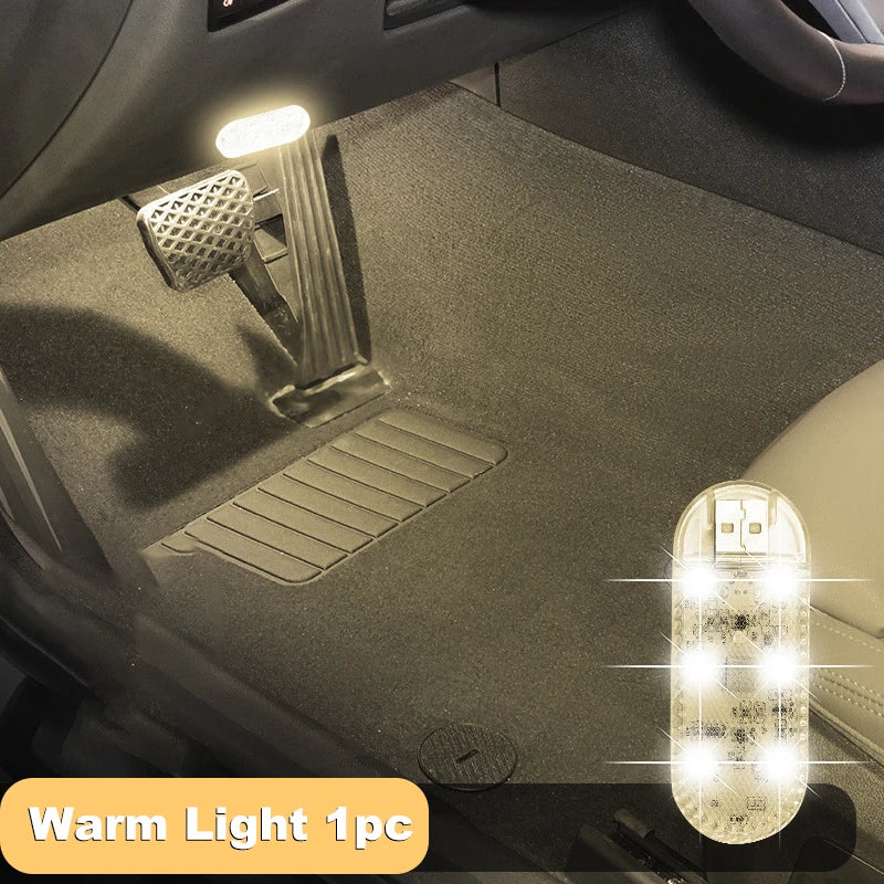 LED Car Mini Touch Light USB Charging Portable Auto Roof Ceiling Reading Night  Lamp Wireless Car Decoration Ambinet Light