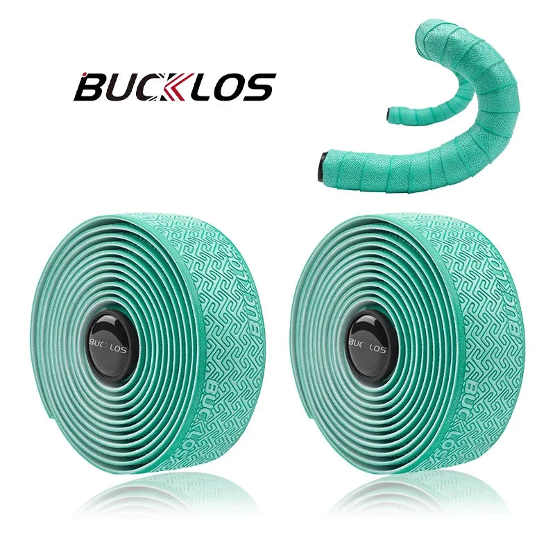 BUCKLOS Road Bike Handlebar Tapes PU Shock Bicycle Handle Bar Tape W/Bar End Plugs Anti-Slip Anti-Vibration Wrap Belts Bartape